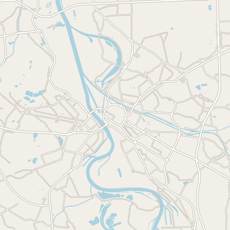 La mappa senza nomi di Mannheim: la città è al centro