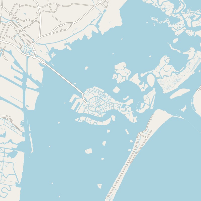 La mappa senza nomi di Venezia: la città è al centro